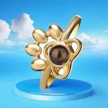 Customized Photo Projection Ring Dog Cat Paw Pendant Memory Jewelry Gift Dropshipping Personalized Mother Day Gifts 2024