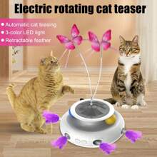 Nouveau jouet électrique automatique pour chat de compagnie, baguette taquine à rotation 360° auto-joueuse intelligente pour améliorer l'exercice du chat