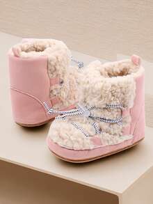 Yibubu棕色婴儿靴 时尚西部婴儿靴，保暖内衬女婴雪地靴，防滑橡胶鞋底婴儿学步鞋，新生儿户外幼儿靴