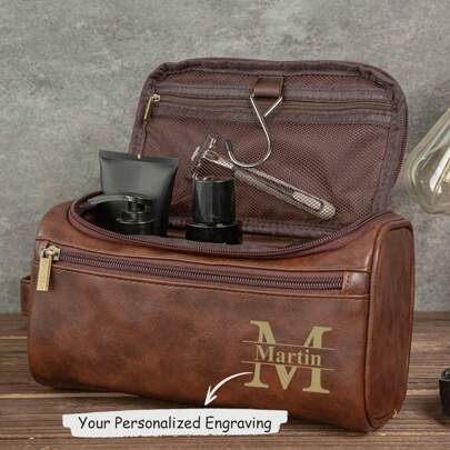 Personalized Men's Leather Toiletry Bag, Groomsmen Gifts, Engraved Dopp Kit, Gift For Him, Travel Toiletry Bag, Men's Leather Accessory Men's Toiletry Bag, Leather Toiletry Bag, Groomsmen Dopp Kit, Dopp Kit, Anniversary Gift, Wash Bag, Personalized Gift, Leather Accessory, Gift For Men,Multifunction,Versatile,Large Capacity,Lightweight,Functional,All-Purpose,Practical,Cute,Funny,Kawaii,Vacay Vibes/Vacation,Preppy,Unisex,Minimalist,Solid Color,Custom,Personalized,Unique,Customized,Ideal Gifts For Him,Ideal Gifts For Her,Girlfriend,Friends,Family,Youth,Women, Rookies & White-Collar Workers,Pink Girls,Travel Accessories,School Supplies,Back To School,For Office,For School,For Classroom,For Teacher Gifts,For University,For Colleague,For Dorm Rooms,For Teacher,For Boys And Girls,For Teenagers,Junior High School Students,Middle School Students,High School Senior High School Students,College Students,University Students,Freshman,Sophomore,Underclassmen, Urban Chill