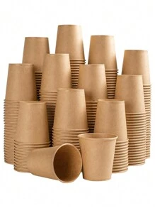 9盎司棕色纸杯，棕色一次性纸咖啡杯，无瑕疵纸杯，适用于冷热饮，适合聚会、家庭、办公室使用，未漂白棕色热咖啡杯 - 彩色 - 查看 2