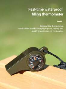1pc/2pcs/4pcs Outdoor Survival Whistle With Compass & Thermometer 3-In-1, Emergency Whistle For Referee, Sports