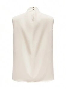 Women Elegant Solid Color Sleeveless Casual Blouse