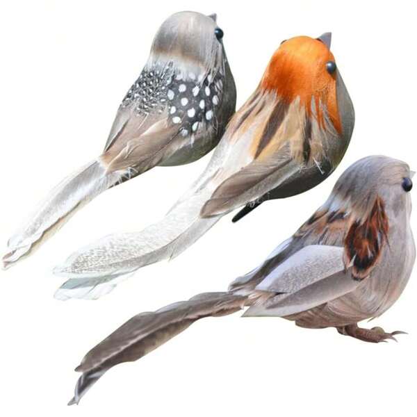 3 stuks/set veren ornament gesimuleerde mussen (klemtype)