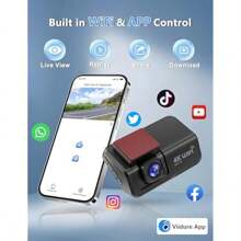 CHORTAU Dash Cam Front And Rear 4k+1080P WiFi Dual Dash Cam With APP 3 IPS Dash Camera For Cars With Free 64GB Card Dashboard Camera With Night Vision  Parking Monitor WDR Loop Recording - Black1 - View 4