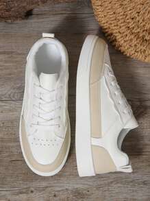 女士多功能时尚休闲鞋 - 适合日常穿着的橡胶底运动鞋 - 卡其色 - 查看 7