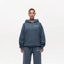 Good for Nothing Women's Sweatshirts Soft Versatile Warm Commuting Outing Training Blue LSS-650GFN1HOOBL - Dark Slate - View 1
