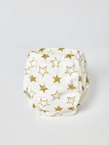 3 件装柔软可爱卡通图案可重复使用婴儿布尿布、可洗训练裤