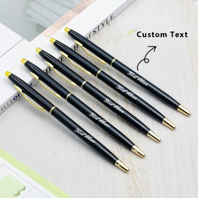 1/5/10/30pcs Custom Personalized Ballpoint Pens With Laser Engraved Name Or Logo, For Office & School Writing Back To School