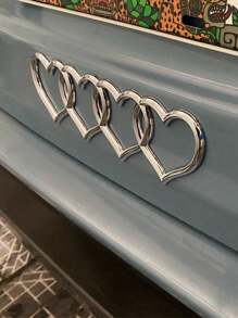 1 pièce Autocollant décoratif en forme de cœur pour logo de voiture sur le hayon arrière