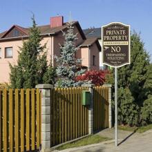 BlazeVideo Large Private Property No Trespassing Sign, 2-Pack 12" X 18" No Soliciting 24 Hour Surveillance Yard Signs, Reflective Rust Free Aluminum, Fade Resistant, UV Protected & Waterproof