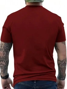 Latest Men's Casual Round Neck T-Shirt, Regular Fit, 3D Polyester Fabric Printed Pattern, 3D Fashion Tee - Black - View 2