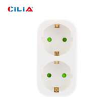 CILIA 1pc European Standard Adapter Socket, 250V/16A,2-IN-1 Multi-Socket,Home Office,White - View 5