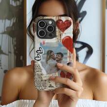 Forever Mine Custom Vintage Red Photo Collage Tough Phone Case, Valentine's Day, Couples Gift, IPhone 16 15 14 13 12 11 X Pro Max Plus - Multicolor - View 2