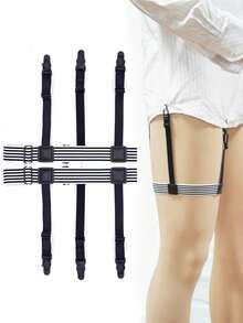 男士衬衫固定带一对，可调节弹性衬衫吊袜带，带防滑锁扣，衬衫下摆固定器，男士正装衬衫吊袜带 - 彩色 - 查看 1