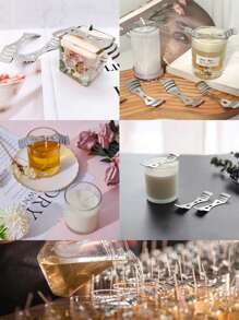 3 孔金属蜡烛芯定心装置是用于蜡烛制作的银色不锈钢蜡烛芯支架