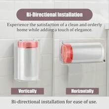 Trash Bag Dispenser Roll Holder With Lid, Acrylic Stackable Garbage Bag Dispenser Roll Holder Under Sink, Wall Mounted Kitchen Trash Bag Organizer Dispenser For Cabinet, Clear - As shown - View 6