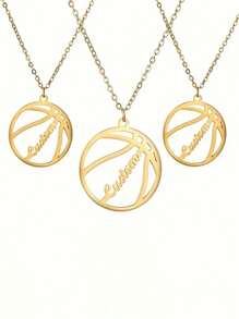 1 Stück Basketballanhänger Halskette aus Edelstahl nach Maß - Hip Hop Stil, perfekt für Sportfans und als Geschenk, Geburtstags- und Feiertagsgeschenke