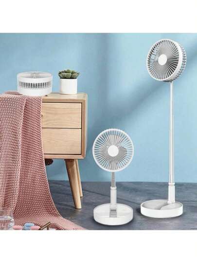 Ventilador Dobrável Portátil Piso Retrátil Usb Ajustável Adequado Para Escritório Ar Livre Viagens Camping