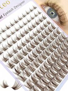 Asiteo Asiteo 120 PCS D Curl Brown Cluster Lashes Natural Look Wispy Manga Individual Lashes Fluffy Soft Eyelash Extensions