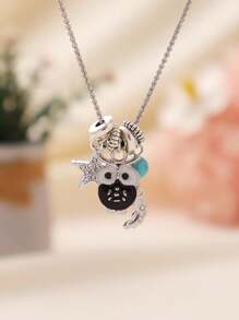 1 件波西米亚向日葵绘画蜜蜂和蜜蜂不锈钢项链，适合女士海滩和休闲装扮，度假礼物情人节、妈妈、母亲、母亲节、礼物 - 彩色 - 查看 4