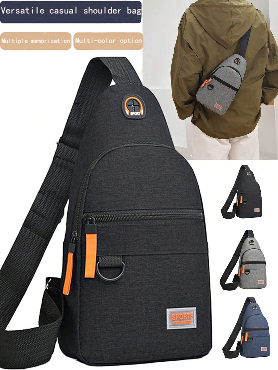 [Valentine's Day] Chest Bag Male Multi-Function Capacity Student South Korea Mobile Phone Bag Oblique Cross Bag Sports Casual Backpack Holiday School Shoulder Bag Summer Summer Bag Spring Break Vacation Men Bag Pack Belt Bag Waist Bag School Supplies - Multicolor - View 1