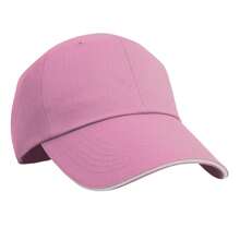 Result Herringbone Baseball Cap (Pink/White) - 220gsm 100% Cotton - 粉色 - 查看 1