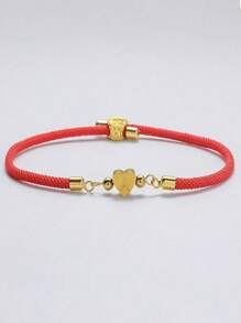 1 bucată de modă din oțel inoxidabil în formă de inimă A-Z, 26 de litere englezești pot fi ajustate liber Snurghie de mână pentru femei, cadou de Ziua Îndrăgostiților, potrivit pentru fete, îmbrăcăminte zilnică de petrecere, bijuterii de mână