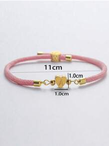 1 bucată de modă din oțel inoxidabil în formă de inimă A-Z, 26 de litere englezești pot fi ajustate liber Snurghie de mână pentru femei, cadou de Ziua Îndrăgostiților, potrivit pentru fete, îmbrăcăminte zilnică de petrecere, bijuterii de mână