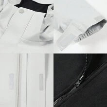 lanbu Outdoor Sports Men's Sherpa 3-In-1 Windbreaker Jacket, Classic Casual Windproof Waterproof Ski Coat LR1001A98004LB