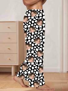 定制男女通用睡裤，图案丰富有趣，包括人像、儿童、宠物、卡通和节日主题，适合秋冬季穿着。