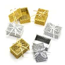 10件装盒子小派对盒饰品盒迷你金银珠宝盒适用于珠子耳环项链戒指宝物礼品容器装饰