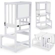 3-In-1 Toddler Kitchen Step Stool - Standing Tower For Kids Toddlers Children Kitchen Counter Bathroom Convertible, Mothers' Helper Tower For Learning Stool With Whiteboard - White - View 7