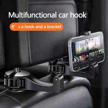 1 pieza Soporte de teléfono para colocar en el automóvil, de múltiples funciones y con gancho