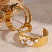 S SHOPBOHO 1 món quà xa xỉ cho cô ấy Trang sức lấy cảm hứng từ phong cách cổ điển Vòng tay mở siêu rộng Vòng tay đá quý cổ điển - vòng tay mở - Xem 4