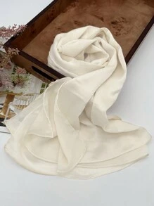 FADZOYLE 1 件 180*70CM 围巾纹理皱褶缎面绉纱皱褶披肩和围巾丝绸质感雪纺头巾女士长发围巾辫子柔软头巾头巾围巾头巾海滩罩纱笼缎面头巾日常生活晚间旅行婚礼派对新娘 - 淺粉色 - 查看 3