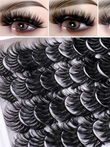 LIMEIKAI 20 Pairs Fluffy Messy Faux Lashes Natural Volume Thick Curly Makeup False Eyelash Extension For Daily Party Use - Fluffy Lashes - View 5