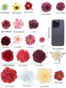 18 Chiếc Màu Vàng Xanh Lá Cây Mô Phỏng Chất Liệu Hoa Gói Chất Liệu Hoa Nhân Tạo Phụ Kiện Thủ Công Tự Làm Phụ Kiện Tóc Cổ Mũ Đội Đầu Cô Dâu Han Trang Trí Nhà Lễ Hội - màu vàng-xanh - Xem 6