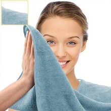 5pcs/Pack Grey & Blue Double-Sided Fleece Adult Bibs, Warm Reusable Bibs For Elderly, Disabled People, Meal Time Crumb Catcher, Clothing Protector, Suitable For Adults With Special Needs