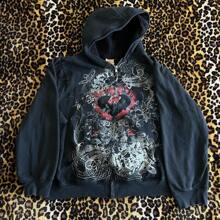 Women Zip Up Hoodie Y2k Vintage Graphic Oversized Hooded Long Sleeve Sweatshirt Jacket Pullover Coats Aesthetic Vintage Harajuku Grunge Teen Girls Sweatshirt Streetwear - 黑色 - 查看 2