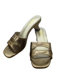 Sandalias de tacón alto de punta cuadrada para uso diario - Bronce - Ver 3