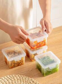 1件/50件厨房食品收纳盒，饺子收纳盘，馒头，蛋糕，面包，点心收纳盒，多层冷冻食品保鲜盒，带盖透明食品盒，冰箱收纳盒，旅行便当盒，水果沙拉盒，糖果收纳盒，复活节彩蛋盒，适用于厨房和餐厅，蘸料盒，咖喱酱，番茄酱，花生酱，果酱，醋，辣椒油等包装盒 - 透明 - 查看 4