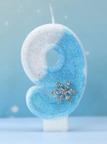 1 Snowflake Digital Candle Sky Blue Creative Birthday Candle Daily Best Birthday Gift Christmas Gift For Mom's Girlfriend Christmas Party, Birthday Candles, Birthday Decorations, Happy Birthday, Cake Candles, Room Decor Gifts Graduation Home Decor Christmas Decorations, Christmas Gifts - Snowflake - View 5