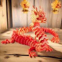 1pc Unique 3D Printed Dragon Sculpture - Flexible, No-Power Needed Plastic Home Decor & Collectible Figurine - Ideal Gift For Friends