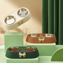 Nouveau bol à aliments en acier inoxydable antidérapant et détachable pour amateurs de chats/chiens et mamans d'animaux de compagnie, avec décoration papillon. Forme de diamant, cadeau pour amateurs de chats/chiens et mamans d'animaux de compagnie