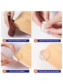 Furniture Corner Protectors And Edge Bumpers, Transparent Clear Covers For Sharp Furniture And Table Edges, Anti-Collision