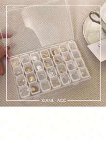 Organizador de joyas con 56/28/4/1-compartimentos con tapa transparente, caja de almacenamiento de joyas desmontable y multifuncional para anillos, aretes, arte de uñas, anti-oxidación, gran capacidad, adecuada para organizadores de joyas, expositores de joyas, coleccionistas de joyas, regalos navideños, artículos esenciales de viaje y artículos esenciales navideños