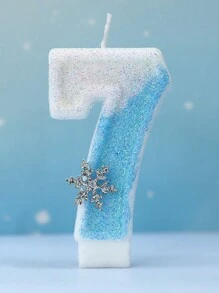 1 Snowflake Digital Candle Sky Blue Creative Birthday Candle Daily Best Birthday Gift Christmas Gift For Mom's Girlfriend Christmas Party, Birthday Candles, Birthday Decorations, Happy Birthday, Cake Candles, Room Decor Gifts Graduation Home Decor Christmas Decorations, Christmas Gifts - Snowflake - View 19