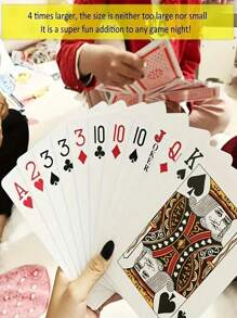 54 张超大扑克牌，是标准扑克牌的四倍大，非常适合大型扑克之夜、超大纸牌游戏、派对游戏、互动游戏、节日游戏、创意礼物 - 白色 - 查看 5