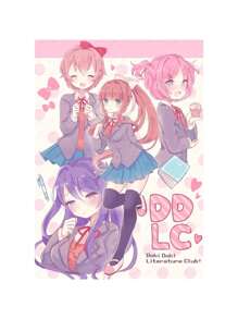 1 件装游戏 Doki Literatuare Club 动漫海报帆布画墙壁艺术印刷防水家居客厅卧室酒吧美学装饰无框架 - 彩色 - 查看 20